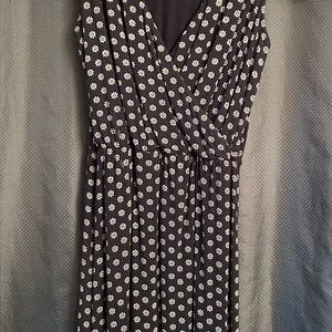 Old Navy Navy Blue and White Daisy Print Sundress